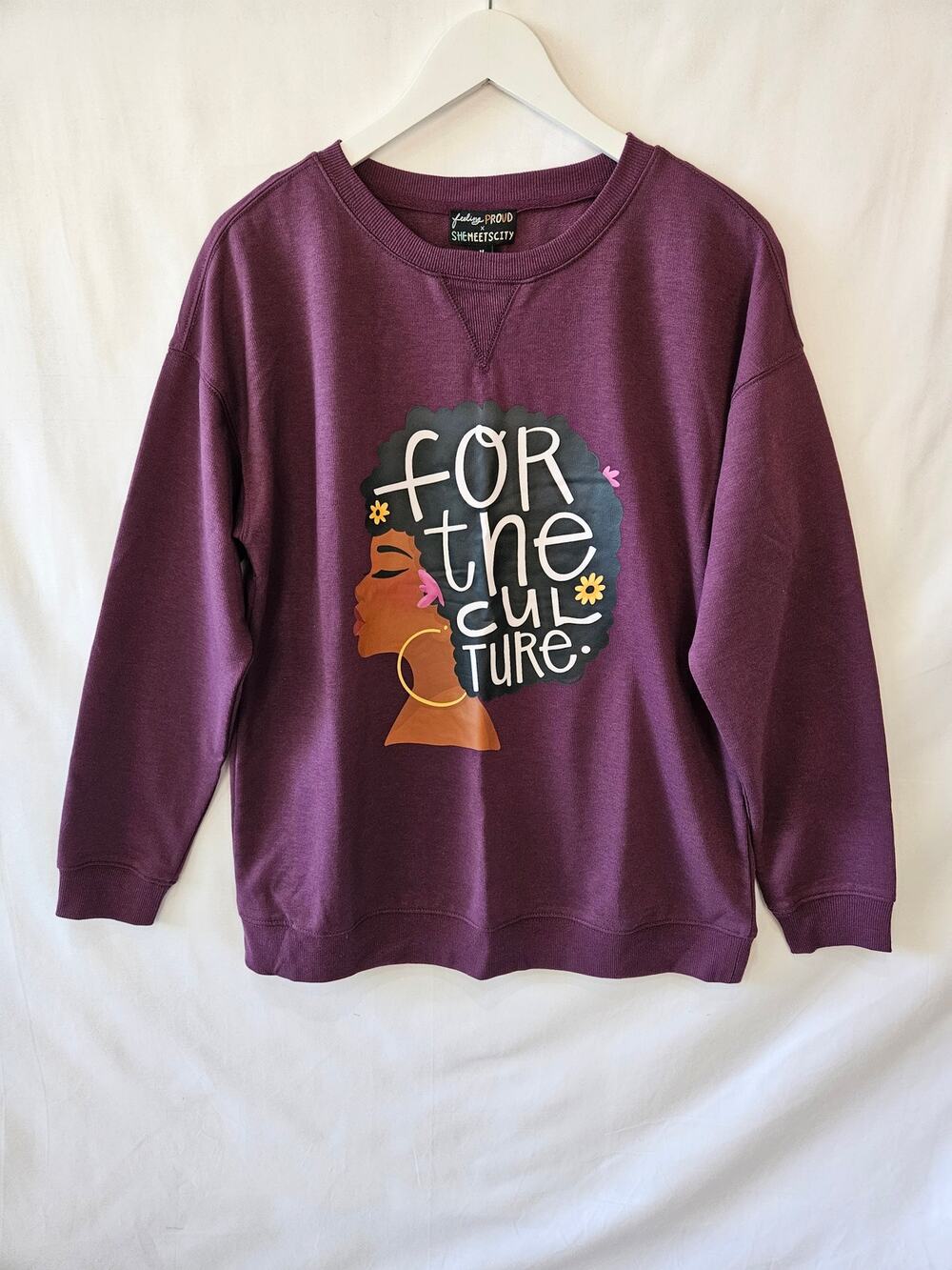 Feeling Proud She Meets City Light Sweatshirt Graphic Purple Medium